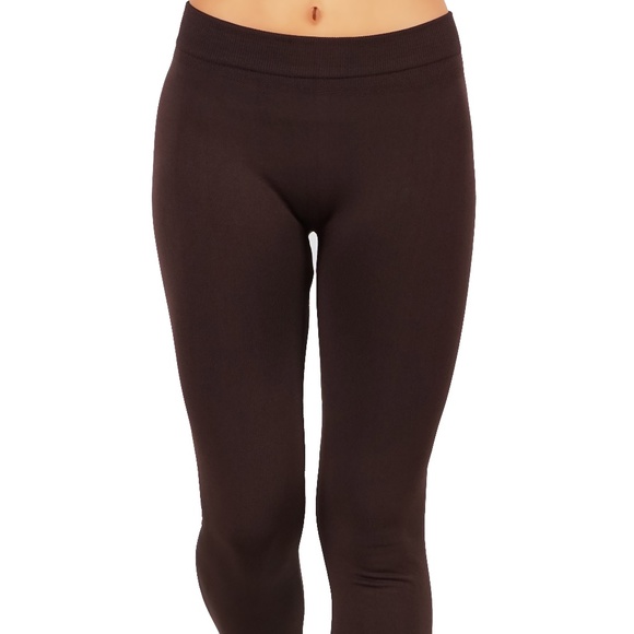 Women`s Fleece Leggings Buttery Soft Pants Mid Wai - Picture 2 of 4